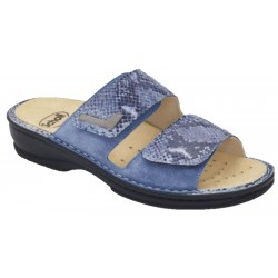 SCHOLL ciabatte 2 fasce strappi MIETTA AZZURRO BICOLOR pelle camoscio plantare estraibile BioPrint