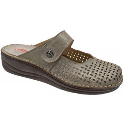 PODOLINE ciabatte traforate punta chiusa 1 strappo AGNONE predisposte plantare estraibile CAPRI BEIGE TIERRA PIXEL