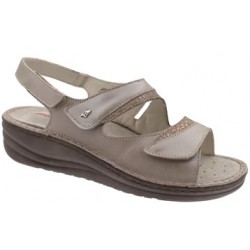 PODOLINE sandali pelle strappi TREVI predisposti plantare estraibile BEIGE PERLATO