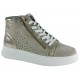 LOREN sneaker alta alla caviglia con due zip laterali e lacci C4031 SCAMOSCIATO/LAMINATO/BEIGE plantare estraibile