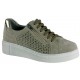 LOREN sneaker con zip laterale e lacci M2976 SCAMOSCIATO/LAMINATO/BEIGE STRASS plantare estraibile
