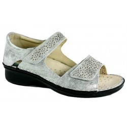 LOREN scarpe pelle punta aperta sandali chiusi M2915 plantare estraibile TORTORA LUX