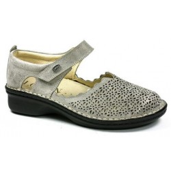 LOREN scarpe traforate sandali decolte M2914 plantare estraibile TORTORA LUX pelle