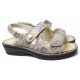 SCHOLL sandali 2 fasce con strappi NEVIA SANDAL pelle BEIGE RETTILE plantare estraibile BioPrint