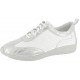 SANAGENS scarpe donna WASH 120 lacci plantare estraibile BIANCO/ARGENTO pelle camoscio traforata lavabile