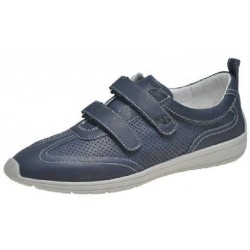 SANAGENS scarpe donna WASH 116 strappi plantare estraibile BLU pelle traforata lavabile