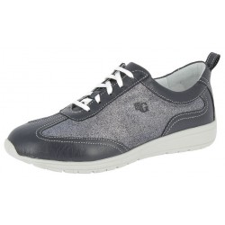 SANAGENS scarpe donna WASH 136 lacci plantare estraibile NAVY BLU pelle nappa lavabile