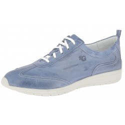 SANAGENS scarpe pelle vitello WASH 521 plantare estraibile lavabile lacci JEANS
