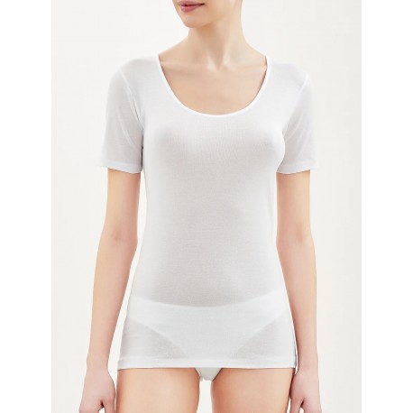 RAGNO Maglietta donna NATURAL IPOALLERGENIC 028197 mezza manica cotone filo scozia BIANCO