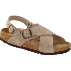 BIRKENSTOCK sandali incrociati TULUM II VL/NB 1029834 SFB pelle scamosciata TAUPE BEIGE plantare soft