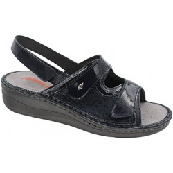 PODOLINE sandali pelle stretch 2 strappi VICENZA predisposti plantare estraibile BLU naplack