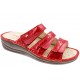 PODOLINE Ciabatte 3 fasce strappi FALMENTA predisposte plantare estraibile ROSSO COCCO VERNICE