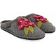 HAFLINGER pantofole FLAIR HORTENSIOA ANTHRAZIT 313100 plantare lana cotta antiscivolo