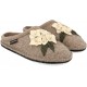 HAFLINGER pantofole FLAIR HORTENSIOA BEIGEMELIERT 313100 plantare lana cotta antiscivolo
