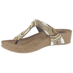 SANAGENS ciabatte sandali infradito perline sughero MASAI SOFT 73 BRONZO plantare morbido