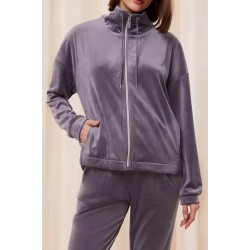 TRIUMPH tuta con cerniera ciniglia COZY COMFORT VELOUR ZIP pigiama BLUETTE AVIO