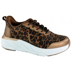 LOREN scarpe sneaker ortopediche lacci A2002 plantare estraibile LEO CAMEL TESSUTO FLIKNIT 