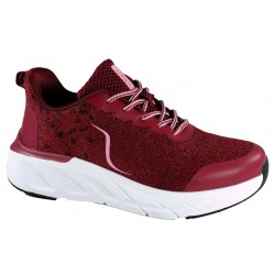LOREN scarpe sneaker ortopediche lacci CIRCE A2003 plantare estraibile RUBINO TESSUTO FLIKNIT LAME' 