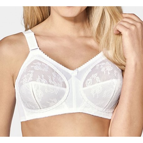 TRIUMPH reggiseno senza ferretto DOREEN pizzo forte sostegno BIANCO coppe C D