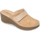 BENEXA ciabatte chiuse zeppa alta pelle strappo 8600 BEIGE morbido plantare imbottito sottopiede zatterone