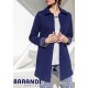 BARANDI vestaglia corta donna PIA-31 misto cotone trapuntino BLU tasche bottoni colletto