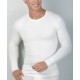 MEDIMA Maglia MANICA LUNGA LANA ANGORA 50% uomo M712 girocollo BIANCO