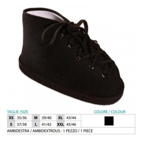 ORIONE 155 scarpa COPRIGESSO con lacci in panno AMBIDESTRA nero riabilitativa post operatoria