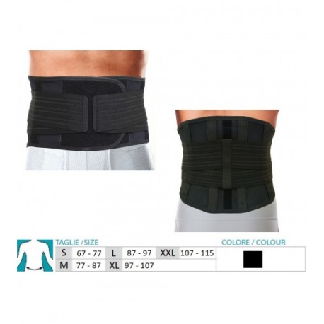 ORIONE busto LOMBO SACRALE stecche 3084 tiranti staccabili con strappi NERO