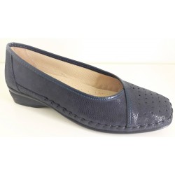 LOREN scarpe decollete ballerina K4015 morbidissima pelle BLEU plantare soft ST.PUNTO