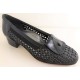 SANAGENS scarpe estive eleganti decollete tacco 3cm CLASSIC 897 traforate pelle NERO