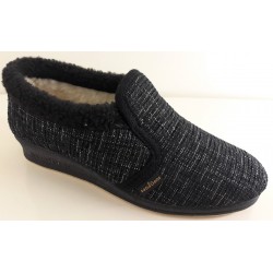 SANAGENS pantofole chiuse interno vello lana INDOOR 210 plantare morbido TESSUTO NERO