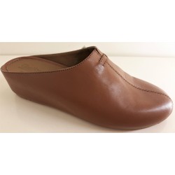 SANAGENS ciabatte chiuse pelle GIUSTAPPOGGIO 31 plantare morbido BRANDY CUOIO