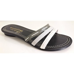 SANAGENS ciabatte pianelle moda pelle GIUSTAPPOGGIO 288 DAISY NERO/BIANCO/GRIGIO 