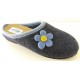 LOREN pantofole ciabatte lanacotta X9110 tirolesi c/fiore plantare estraibile JEANS/AZZURRO