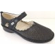 LOREN scarpe traforate sandali decolte M2914 plantare estraibile NERO LUX pelle