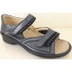 LOREN scarpe pelle punta aperta sandali chiusi M2973 plantare estraibile BLEU setaflex