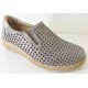 LOREN scarpe zeppa traforate slip on M2782 plantare estraibile TORTORA LUX pelle