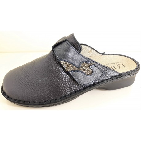 LOREN ciabatte chiuse donna pelle cervo M3013 predisposta plantare estraibile ABISSO