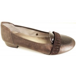 SABRINAS scarpe donna BALLERINA 47007 TOKIO pelle morbida/navuk/vernice BRONZO/MOKA