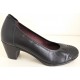 SABRINAS scarpe donna tacco BALLERINA DECOLLETE 52012 MILAN pelle morbida punta rettile NERO