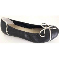 SABRINAS scarpe donna BALLERINA 35700 LONDON pelle morbida NERO/ORO fiocco