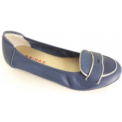 SABRINAS scarpe donna BALLERINA 35701 LONDON pelle morbida BLUE NAVY/ORO 
