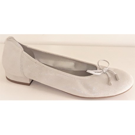 SABRINAS scarpe donna BALLERINA 34951 TOKIO pelle morbida glitter BIANCO ARGENTO