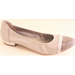 SABRINAS scarpe donna BALLERINA 49019 PARIS pelle morbida punta rettile PLATA BEIGE