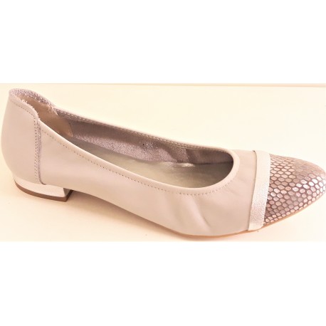 SABRINAS scarpe donna BALLERINA 49019 PARIS pelle morbida punta rettile PLATA BEIGE