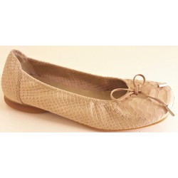 SABRINAS scarpe donna BALLERINA 5100 VERSATIL pelle morbida pitone BEIGE SABBIA punta arrotondata