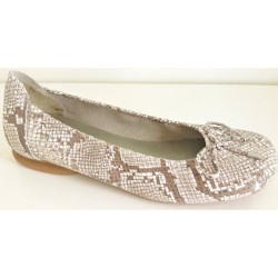 SABRINAS scarpe donna BALLERINA 5100 VERSATIL pelle morbida pitone BEIGE TAUPE punta arrotondata