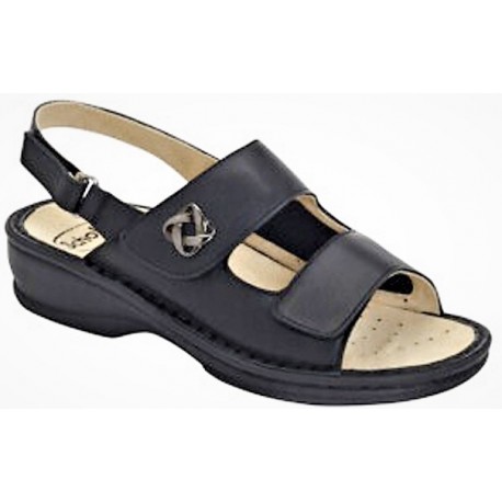 SCHOLL sandali pelle 2 fasce strappo EMILIA SANDAL NERO inserto alluce valgo plantare estraibile BioPrint Removable
