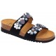 SCHOLL ciabatte sandali SINTRA 2 STRAPS plantare BioPrint NERO perline pietre