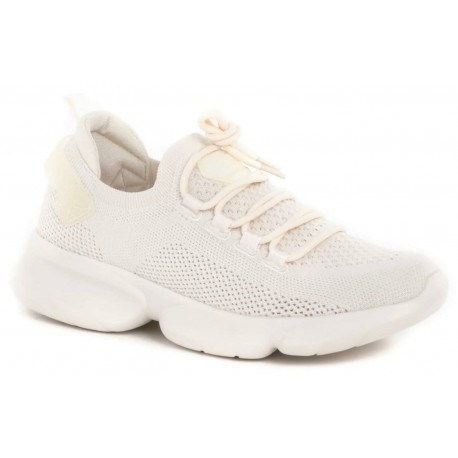 SCHOLL scarpa sportiva leggera sneaker socks CAMDEN tessuto BIANCO/BEIGE plantare Memory 